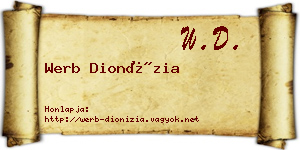 Werb Dionízia névjegykártya